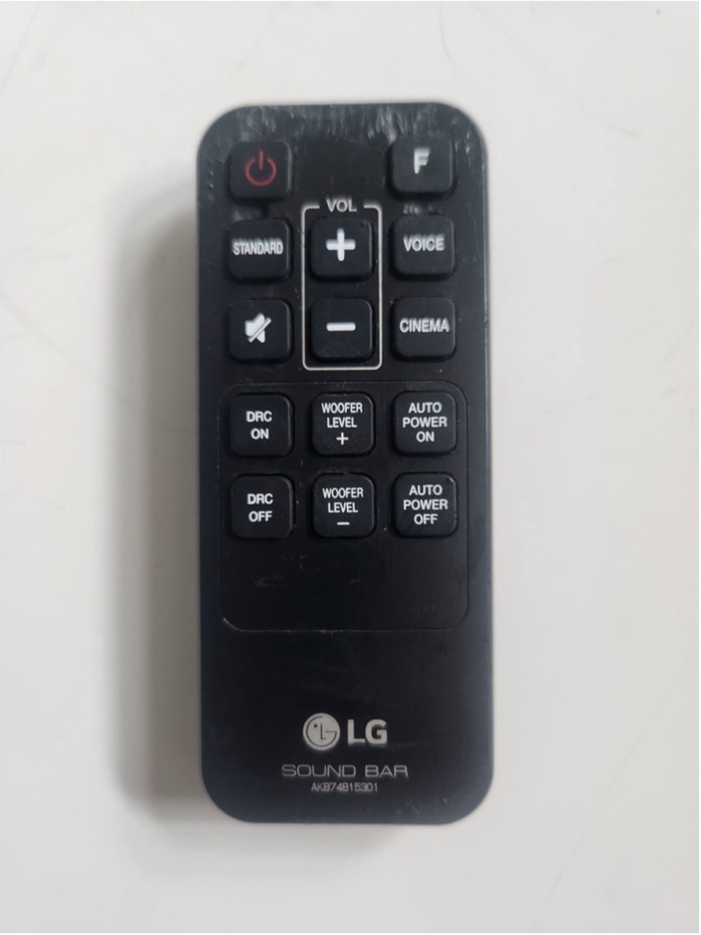 LG AKB74815301 Sound Bar Remote Control For Models LAS260B, SH3K, and LAS454B.